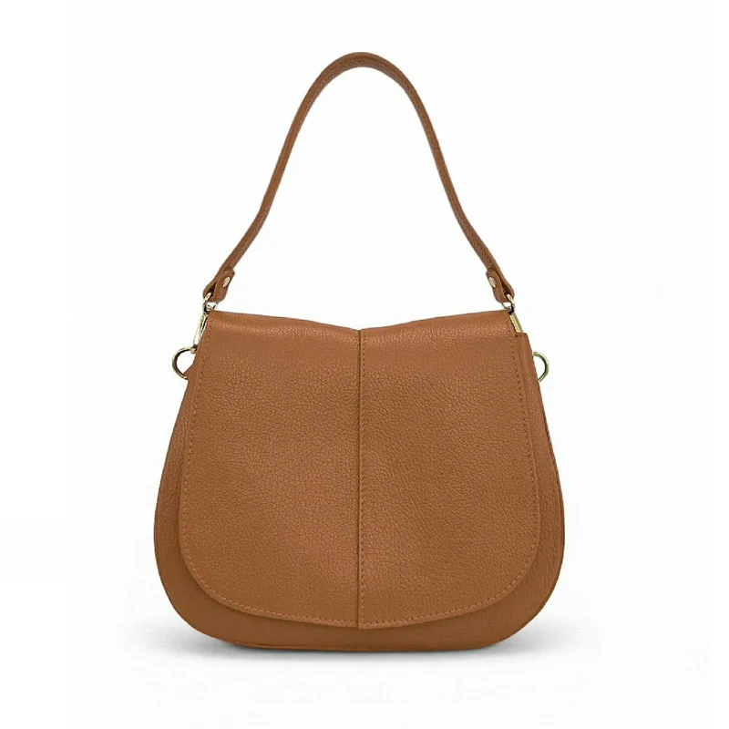 Sac à main en cuir grainé LOUIE Marron camel