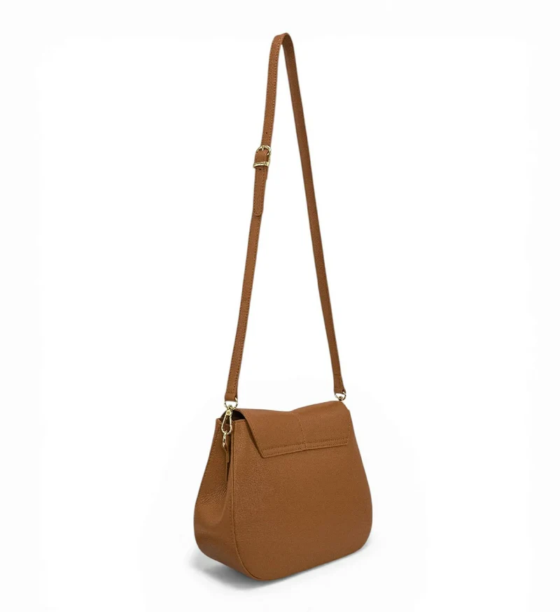 Sac à main en cuir grainé LOUIE Marron camel