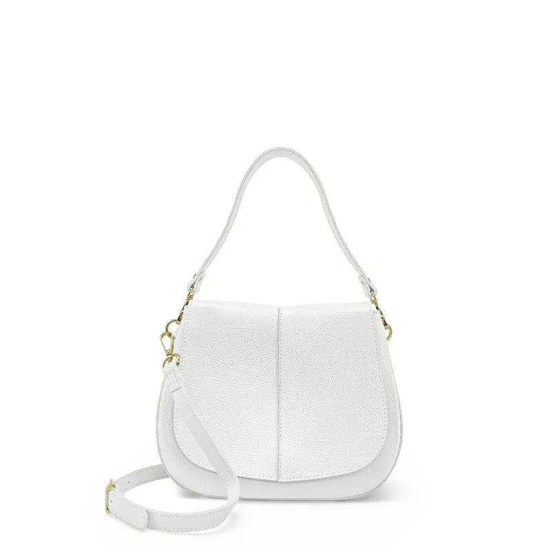 Sac à main en cuir grainé LOUIE Blanc