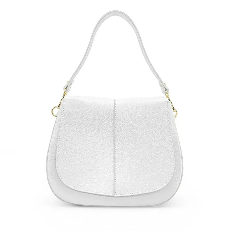 Sac à main en cuir grainé LOUIE Blanc