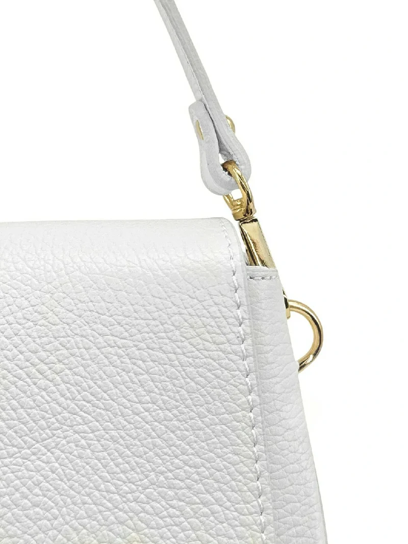 Sac à main en cuir grainé LOUIE Blanc