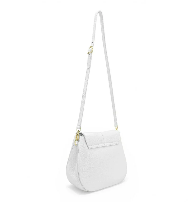 Sac à main en cuir grainé LOUIE Blanc