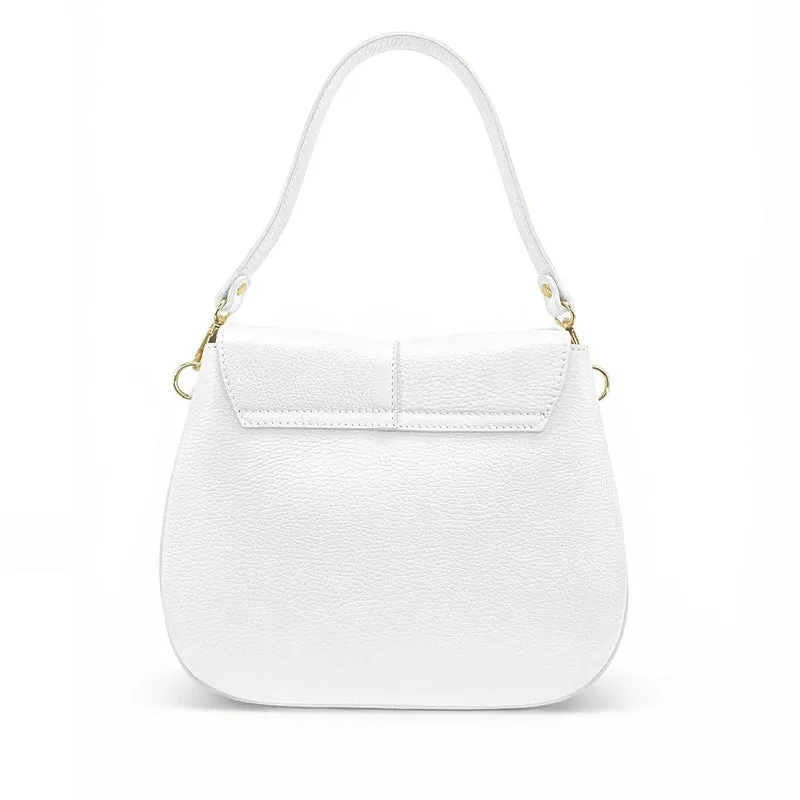 Sac à main en cuir grainé LOUIE Blanc