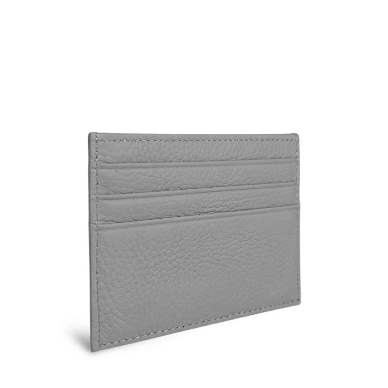 Porte-cartes en cuir grainé NOAH Gris clair