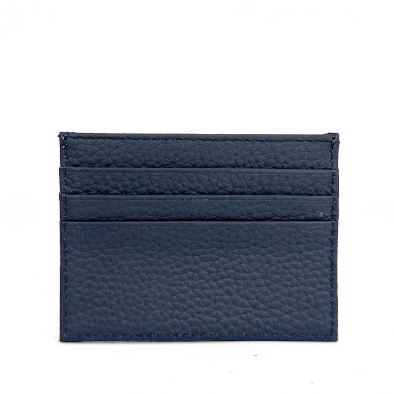 Porte-cartes en cuir grainé NOAH Bleu marine