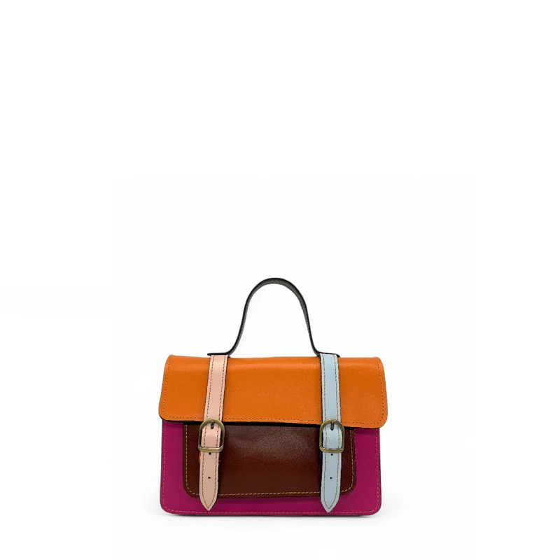 Sac à main en cuir lisse SAND ABSOLU Multicolore 3