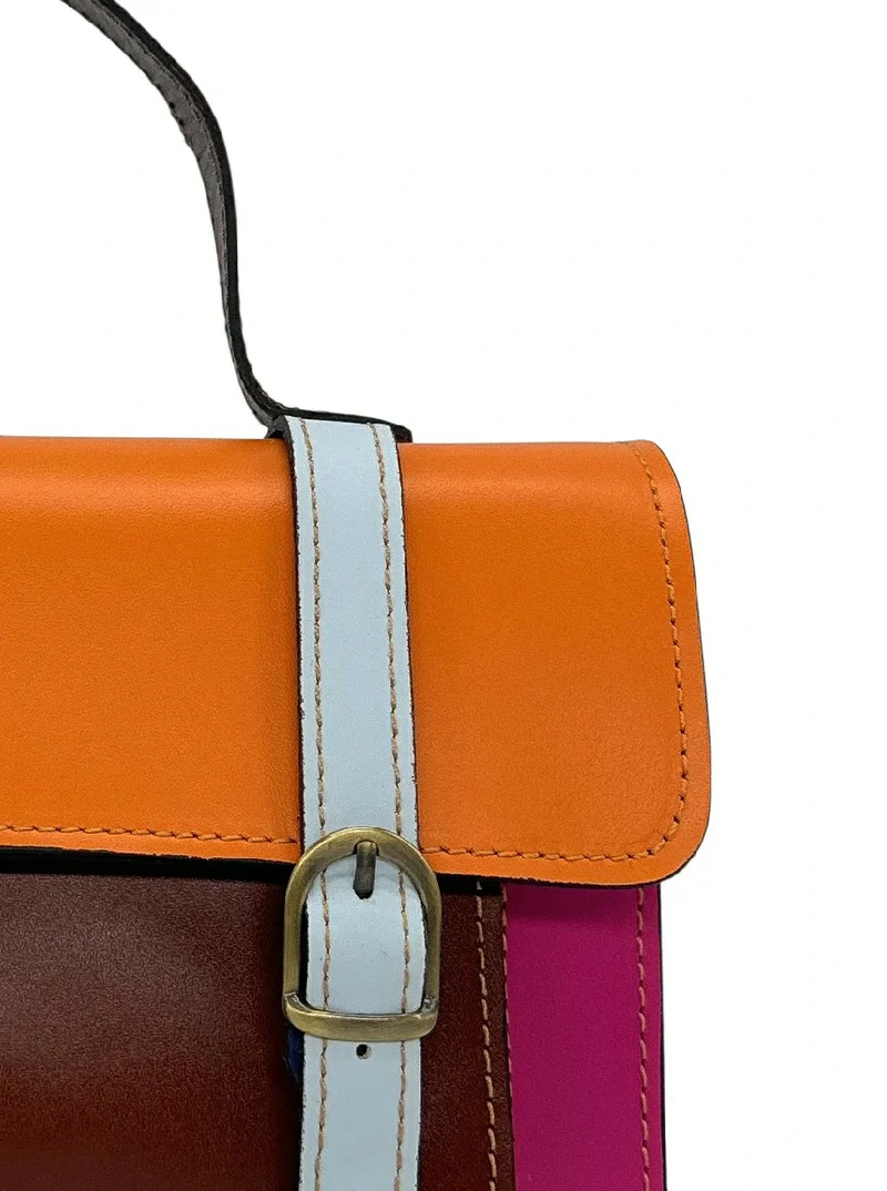 Sac à main en cuir lisse SAND ABSOLU Multicolore 3