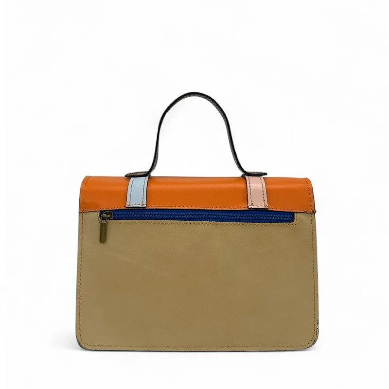 Sac à main en cuir lisse SAND ABSOLU Multicolore 3
