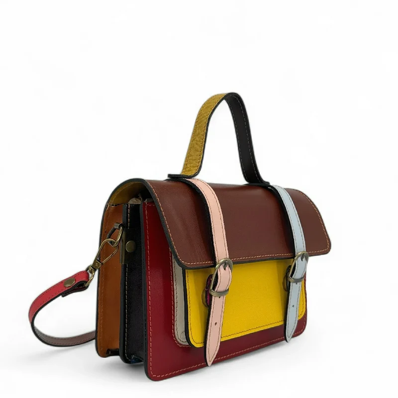 Sac à main en cuir lisse SAND ABSOLU Multicolore 2