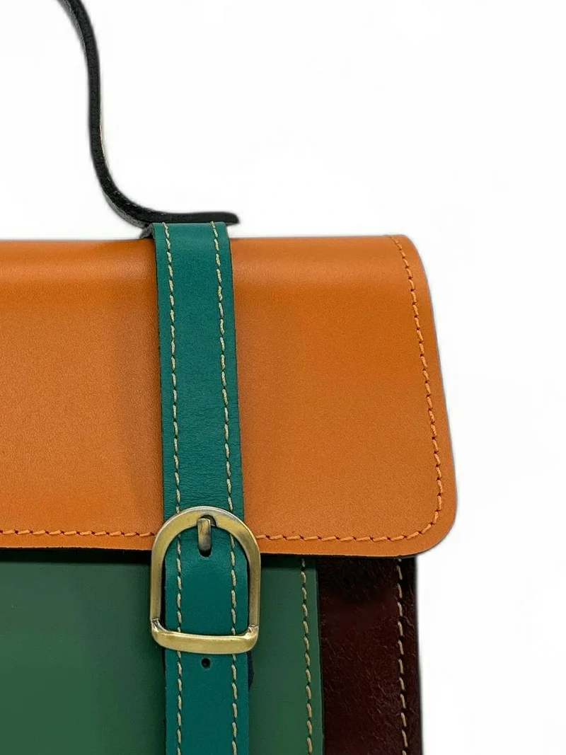 Sac à main en cuir lisse SAND ABSOLU Multicolore 1