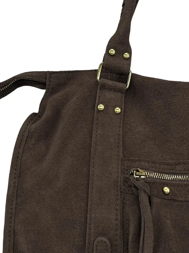 Sac à main en daim STORM SUEDE Marron cacao