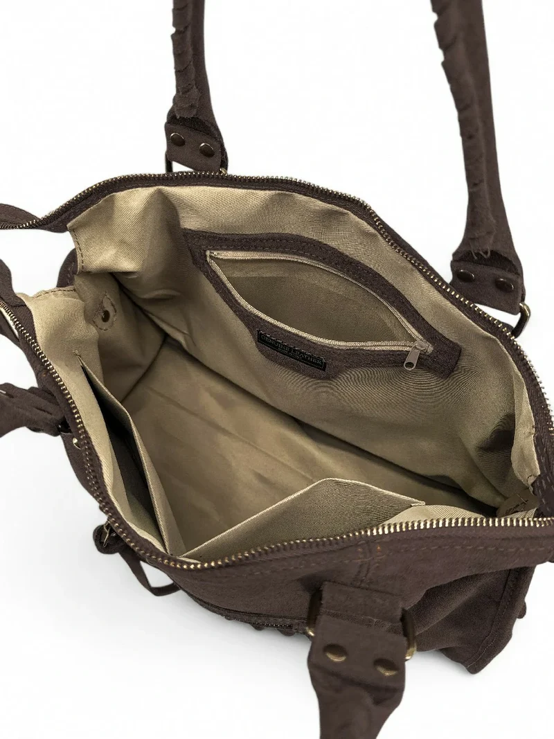 Sac à main en daim STORM SUEDE Marron cacao