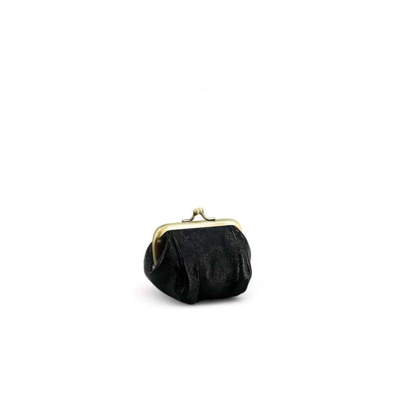 Pochette porte-monnaie en cuir irisé REINETTE Noir irisé