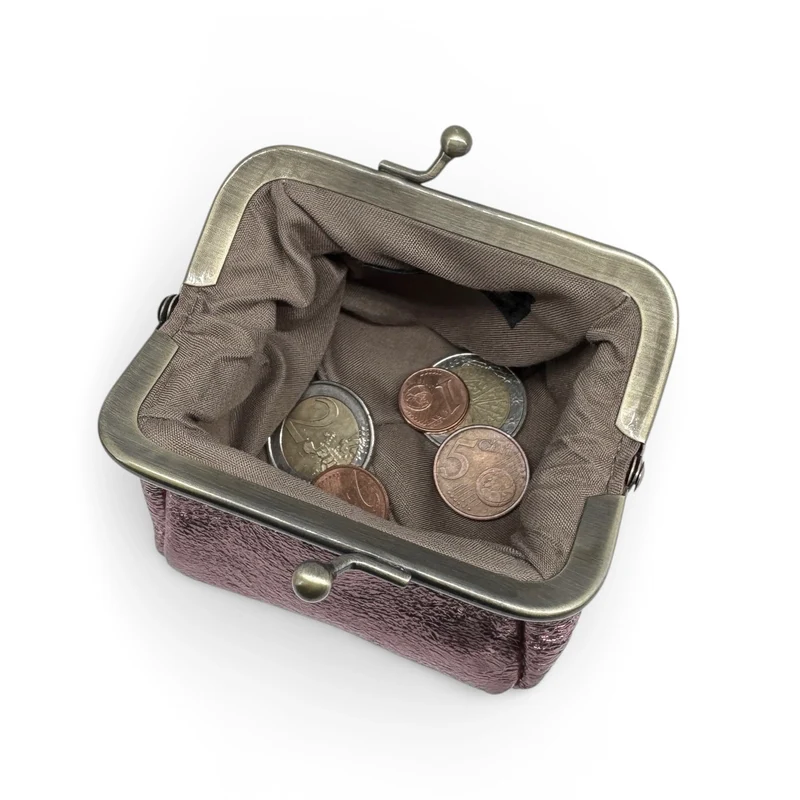 Pochette porte-monnaie en cuir irisé REINETTE Champagne irisé