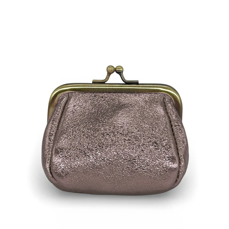 Pochette porte-monnaie en cuir irisé REINETTE Champagne irisé