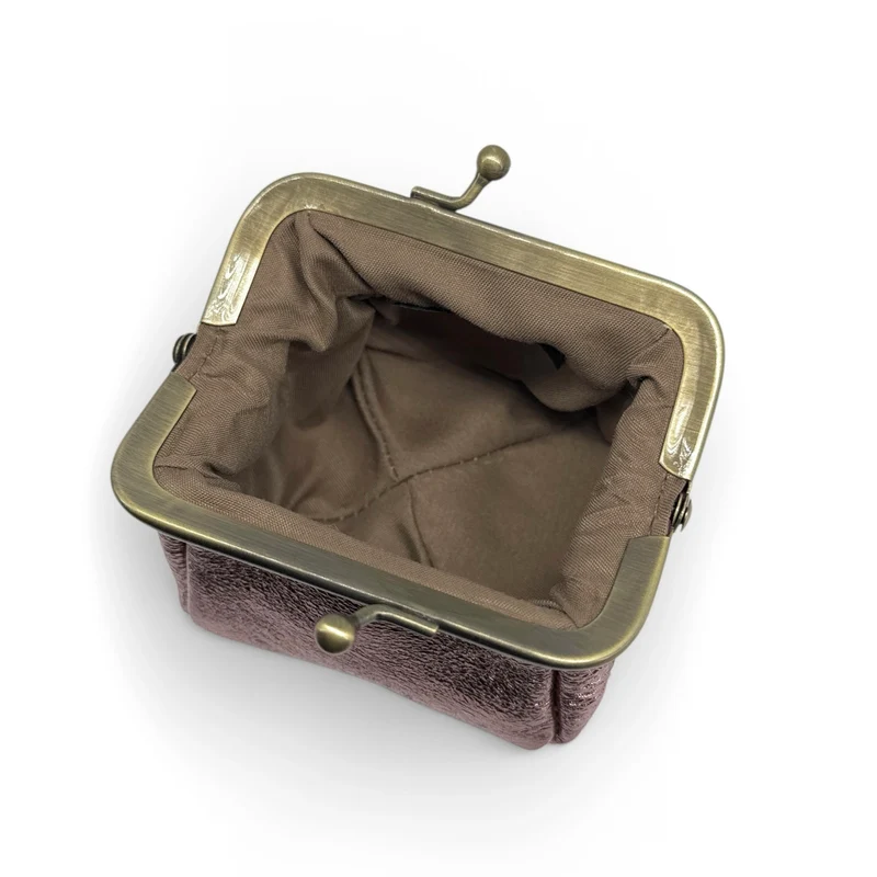 Pochette porte-monnaie en cuir irisé REINETTE Champagne irisé