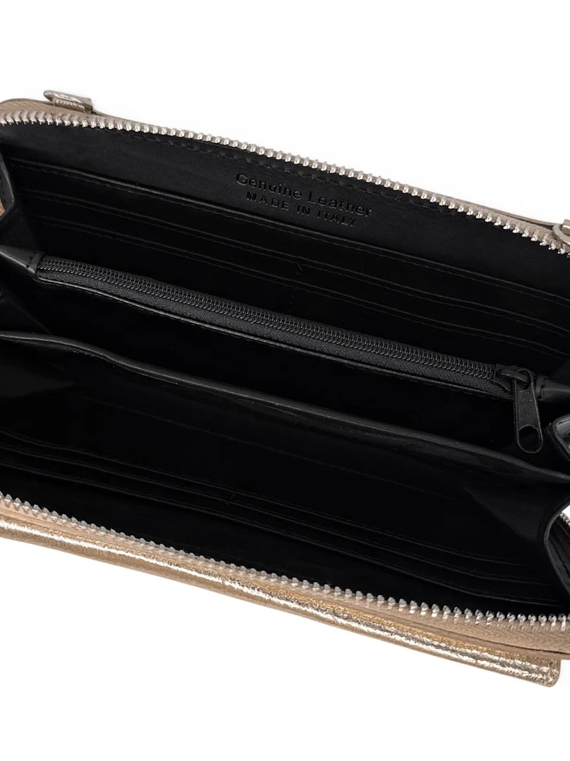 Sac portefeuille à bandoulière en cuir irisé CITY Champagne irisé
