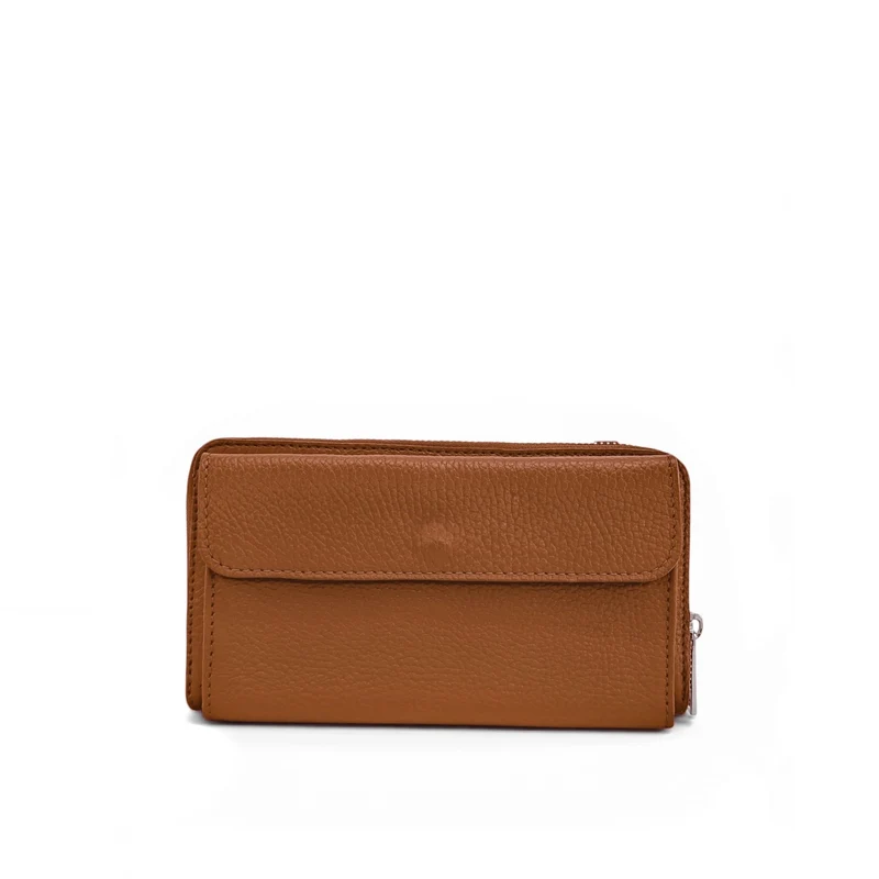 Sac portefeuille à bandoulière en cuir grainé CITY Camel
