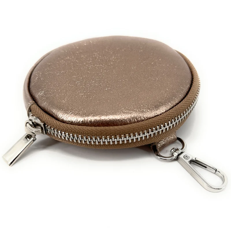 Porte monnaie en cuir irisé italien NEMO Champagne irisé