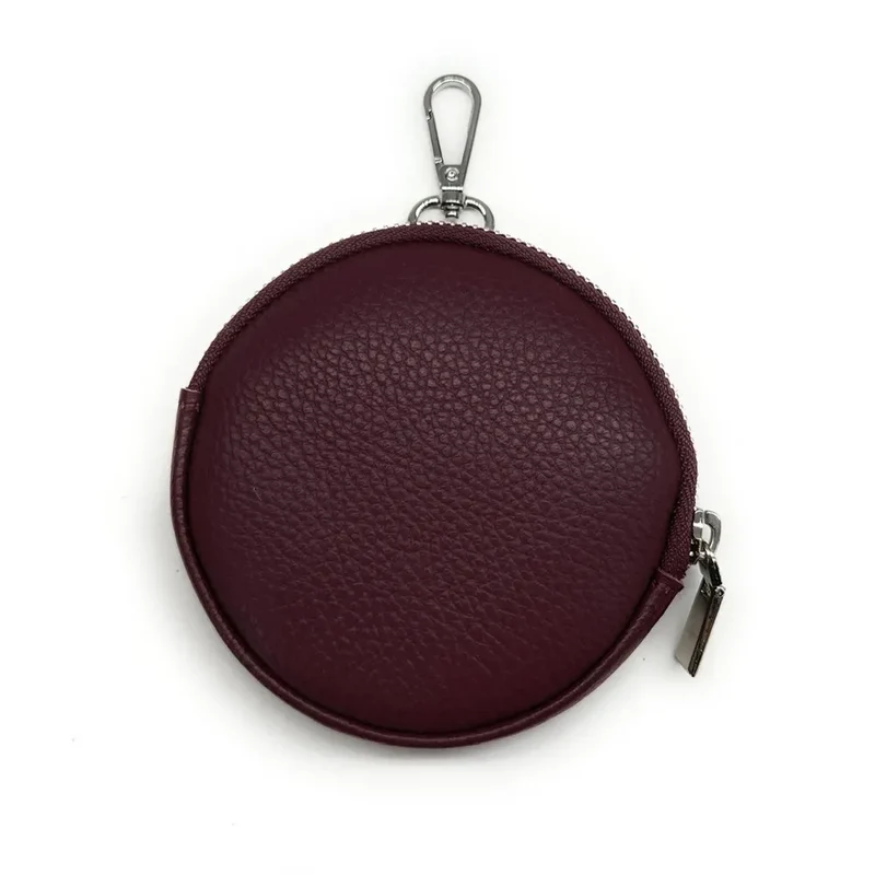Porte monnaie en cuir grainé italien NEMO Bordeaux
