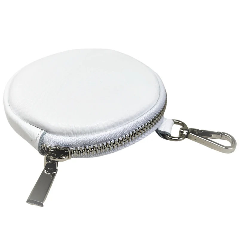 Porte monnaie en cuir grainé italien NEMO Blanc