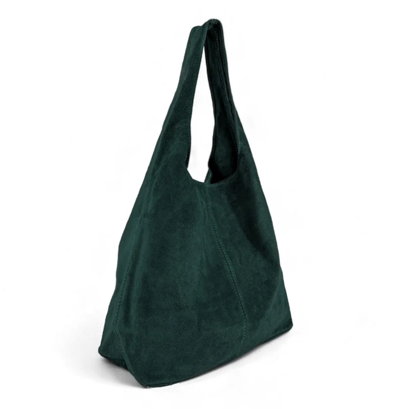 Sac à main de forme HOBO en daim EVA Vert forêt