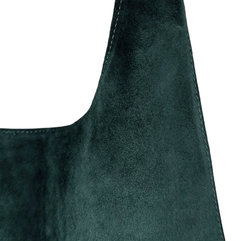 Sac à main de forme HOBO en daim EVA Vert forêt