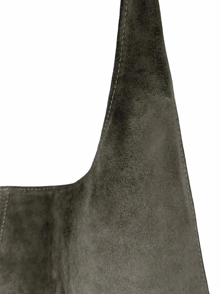 Sac à main de forme HOBO en daim EVA Kaki
