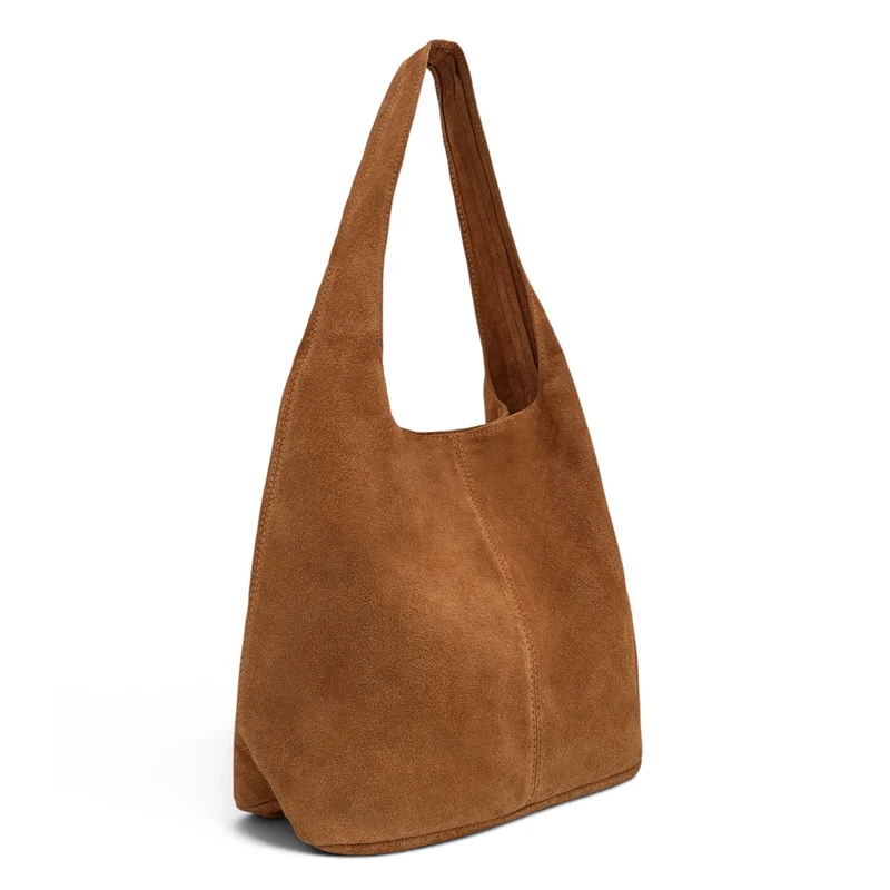 Sac à main de forme HOBO en daim EVA Marron camel