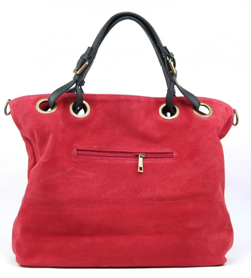 Sac cabas en daim OPERA Rouge foncé
