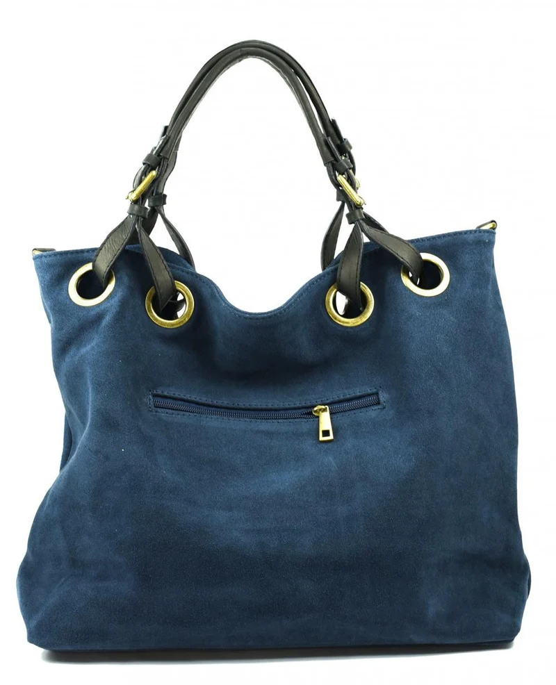 Sac cabas en daim OPERA Bleu