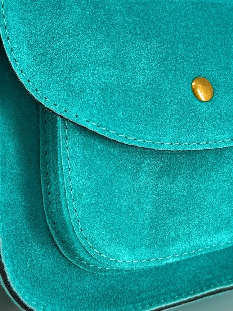 Sac bandoulière en daim PACHUCA Bleu turquoise
