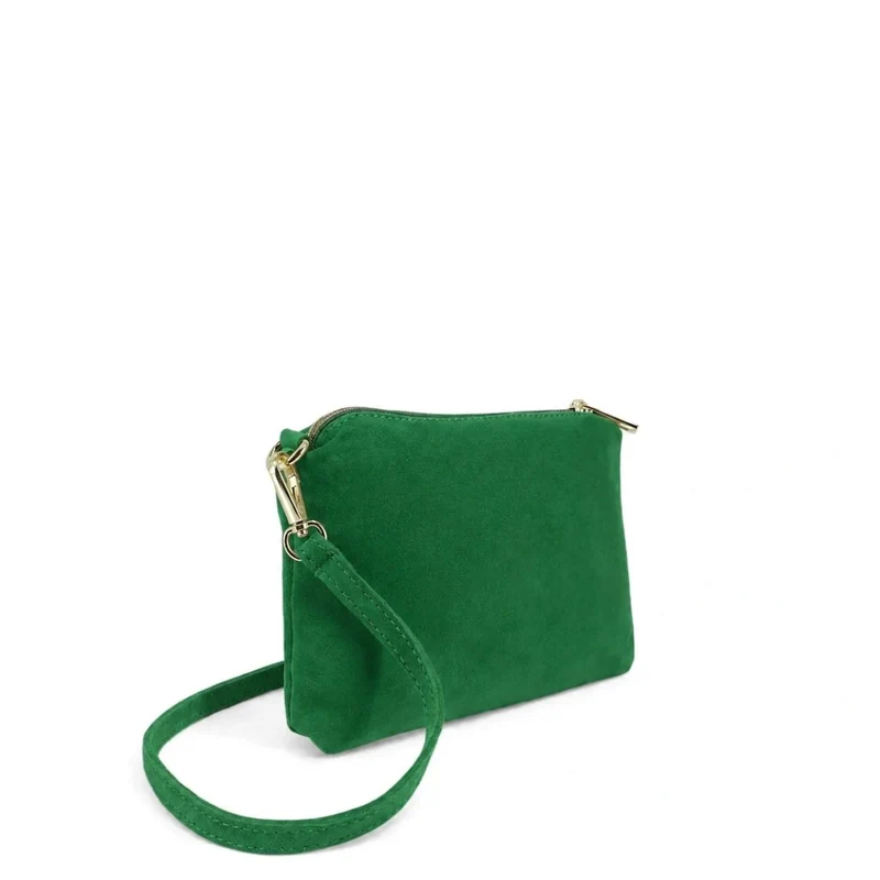 Sac à main en daim CHARLOTTE Vert anglais