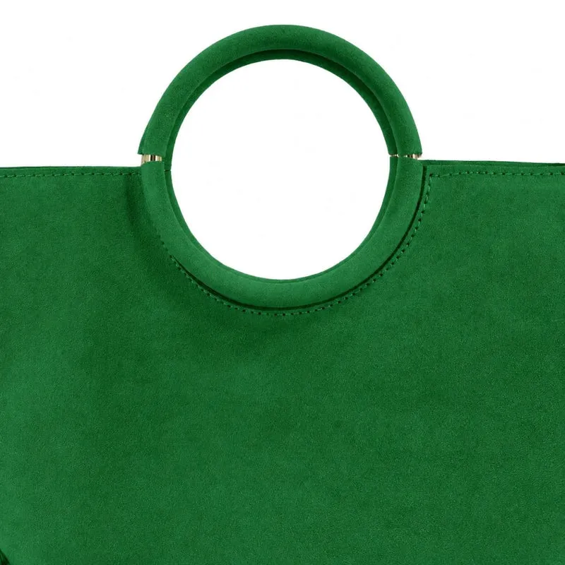 Sac à main en daim CHARLOTTE Vert anglais