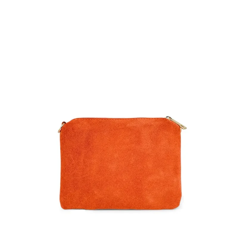 Sac à main en daim CHARLOTTE Mandarine