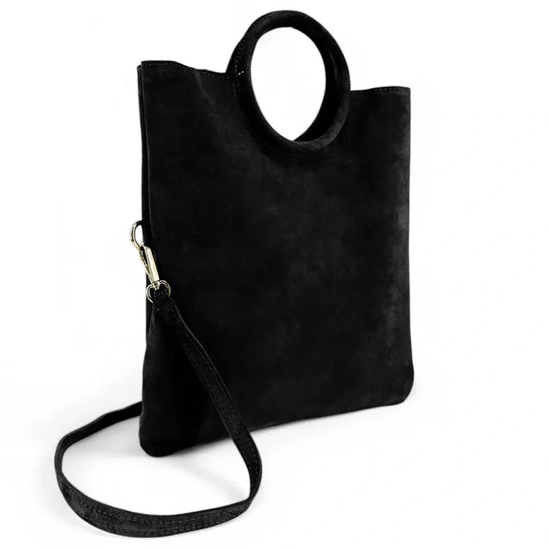 Sac à main en daim CHARLOTTE Noir