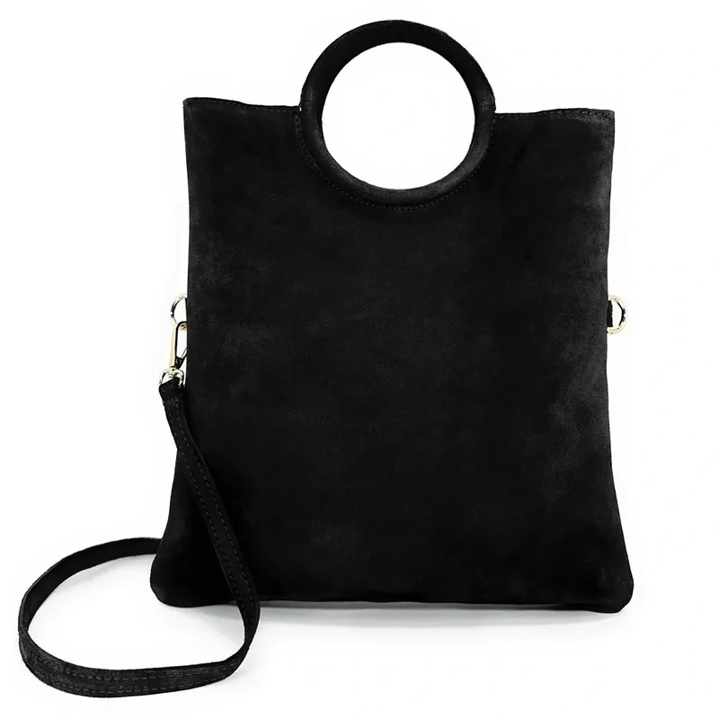Sac à main en daim CHARLOTTE Noir