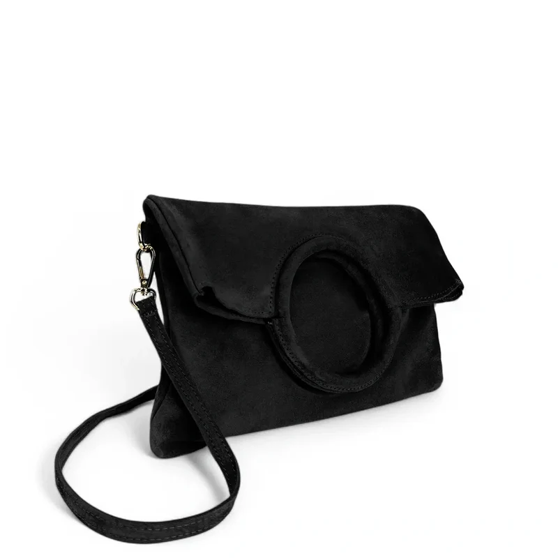 Sac à main en daim CHARLOTTE Noir