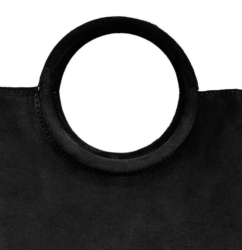 Sac à main en daim CHARLOTTE Noir