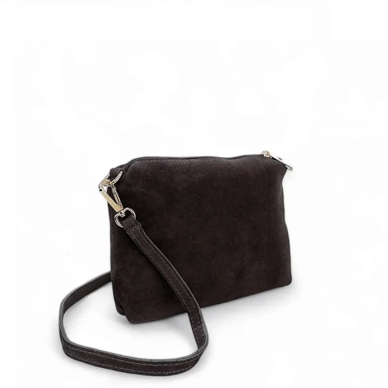 Sac à main en daim CHARLOTTE Chocolat