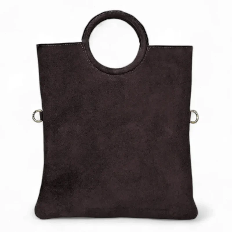 Sac à main en daim CHARLOTTE Chocolat