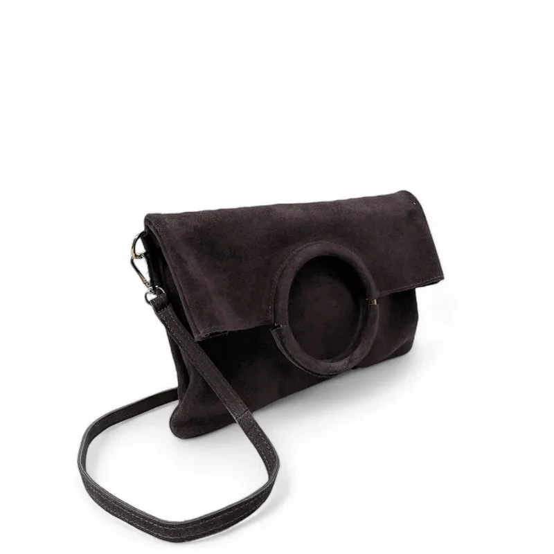 Sac à main en daim CHARLOTTE Chocolat