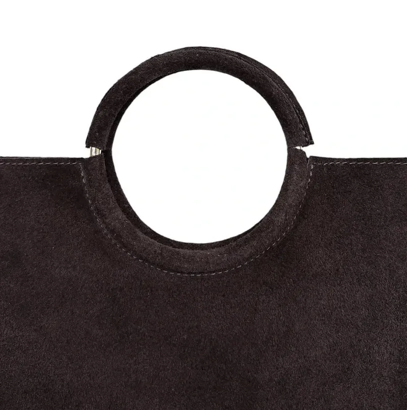 Sac à main en daim CHARLOTTE Chocolat