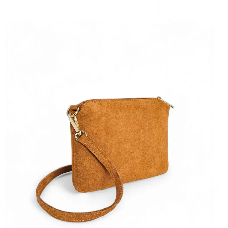 Sac à main en daim CHARLOTTE Camel clair