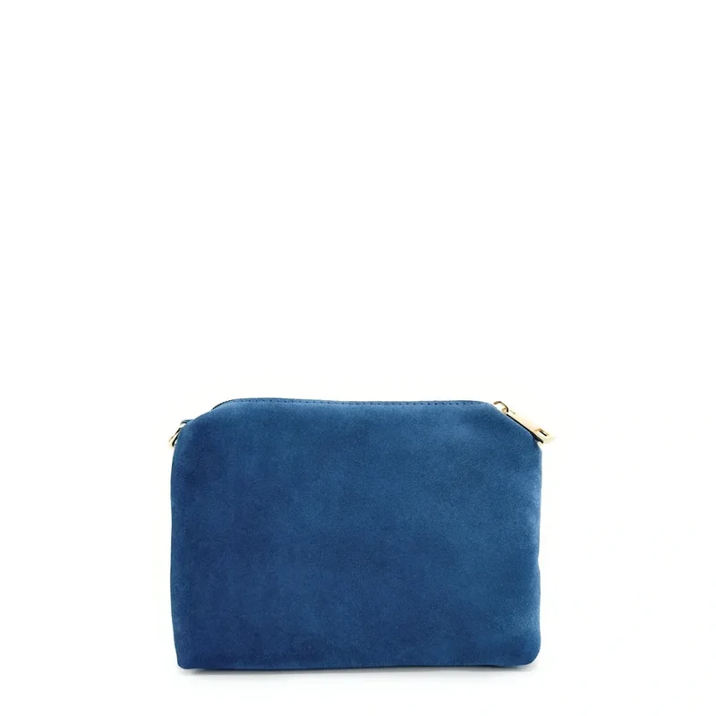 Sac à main en daim CHARLOTTE Bleu denim