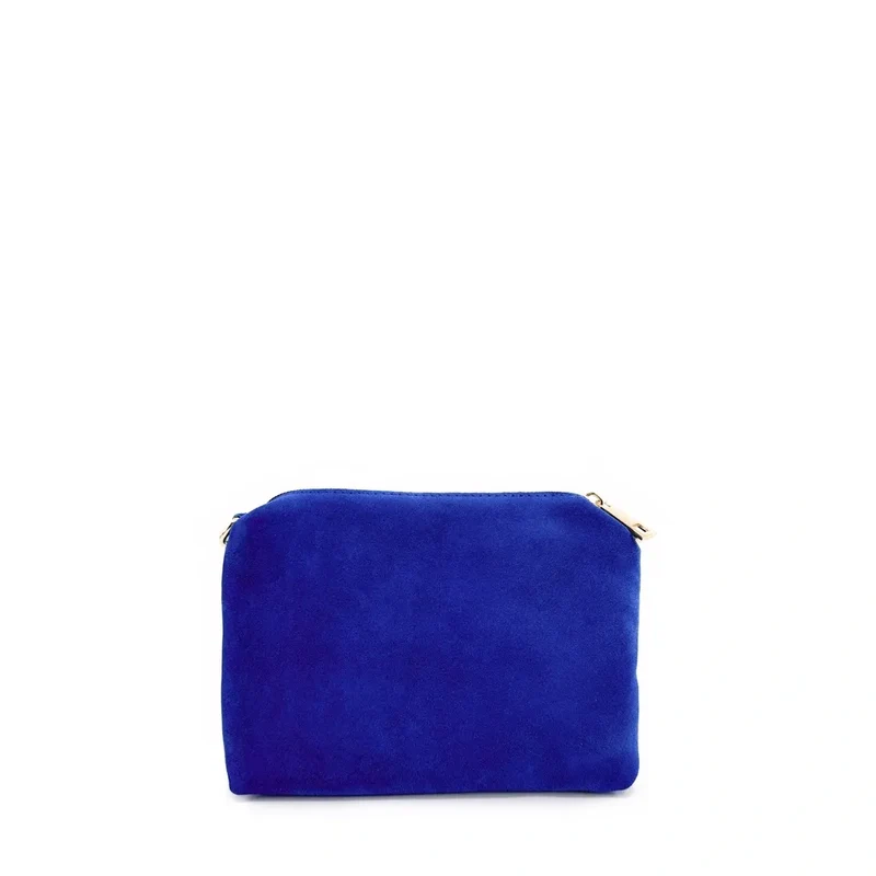 Sac à main en daim CHARLOTTE Bleu roi