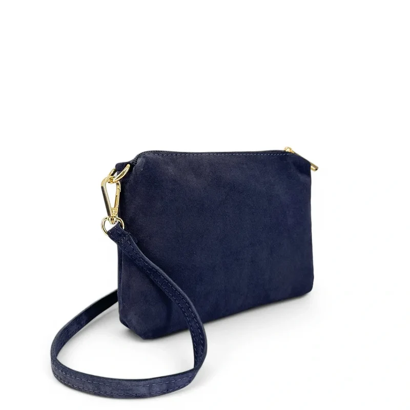 Sac à main en daim CHARLOTTE Bleu marine