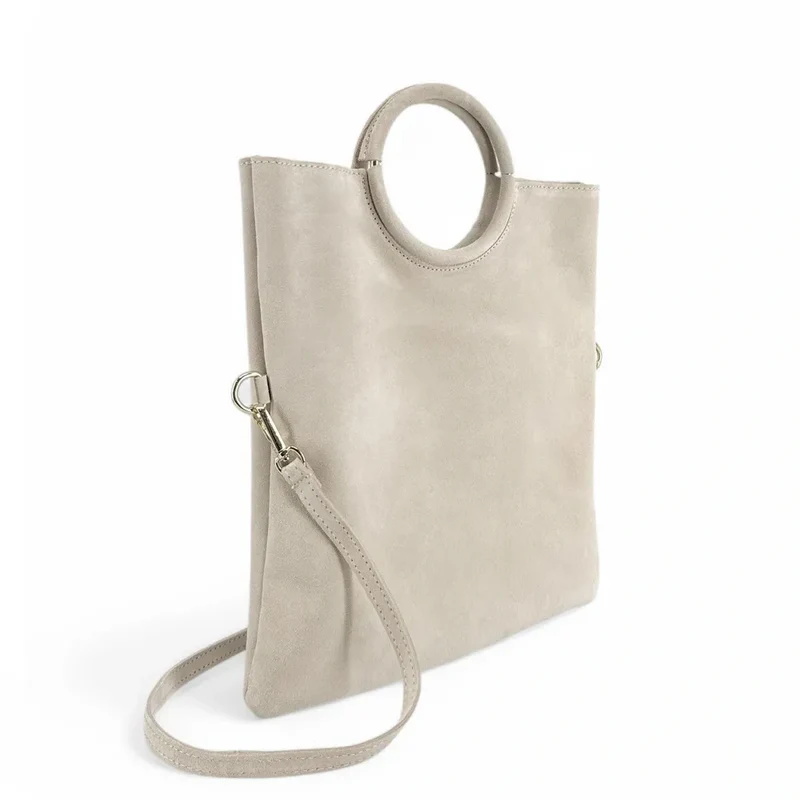 Sac à main en daim CHARLOTTE Beige crème