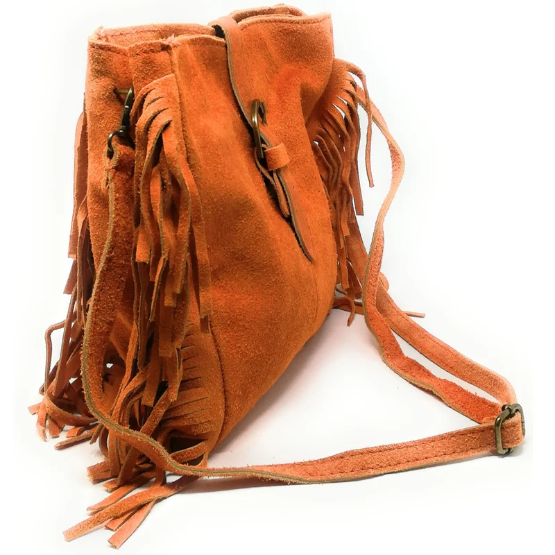 Sac bandoulière en daim CHEYENNE Orange