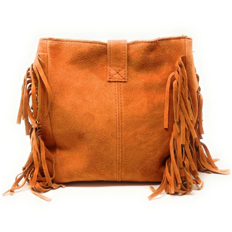 Sac bandoulière en daim CHEYENNE Orange